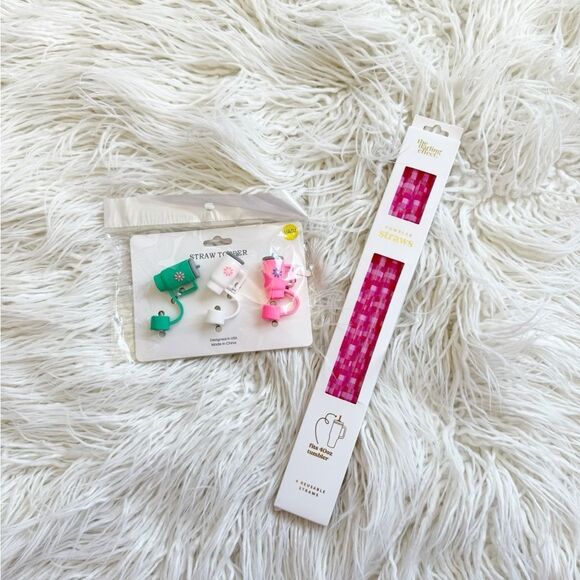 Set of Tumbler straws and toppers - Picture 1 of 6